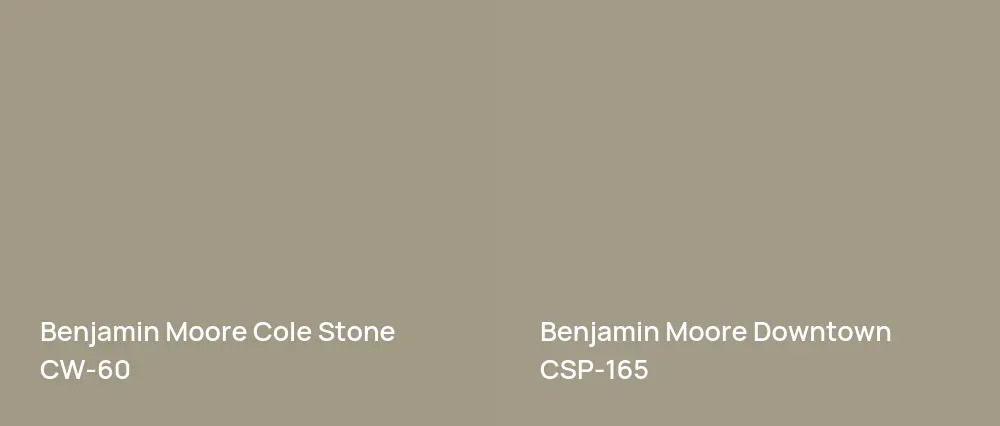 Benjamin Moore Cole Stone CW-60 vs Benjamin Moore Downtown CSP-165