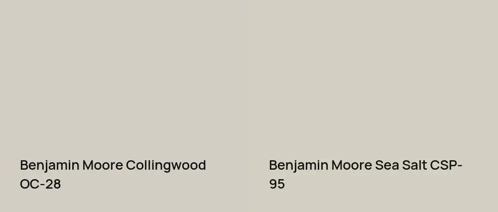 Benjamin Moore Collingwood OC-28 vs Benjamin Moore Sea Salt CSP-95