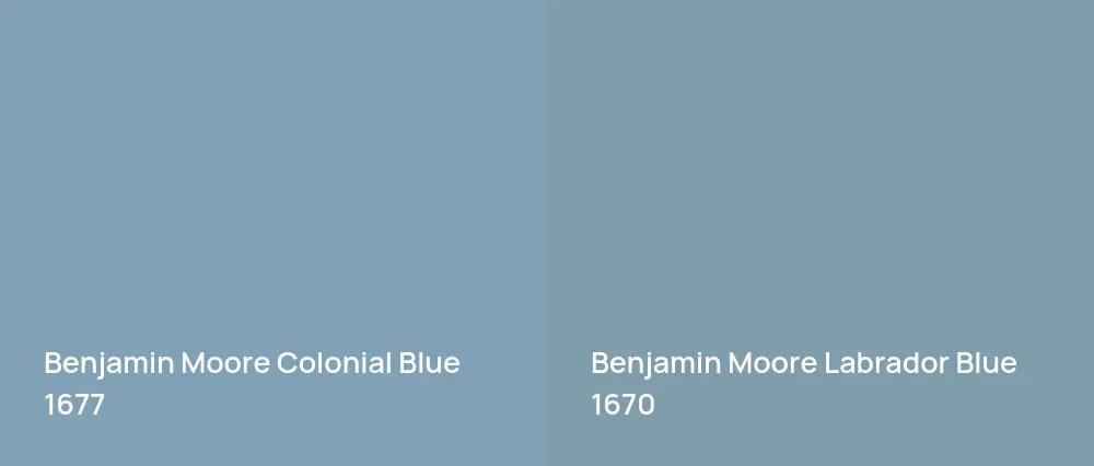 Benjamin Moore Colonial Blue 1677 vs Benjamin Moore Labrador Blue 1670