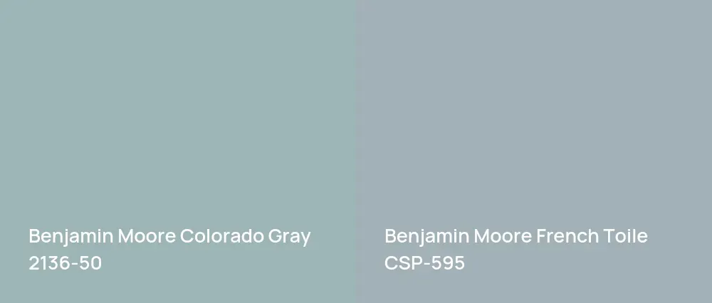 Benjamin Moore Colorado Gray 2136-50 vs Benjamin Moore French Toile CSP-595