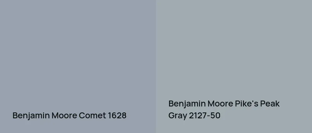 Benjamin Moore Comet 1628 vs Benjamin Moore Pike's Peak Gray 2127-50