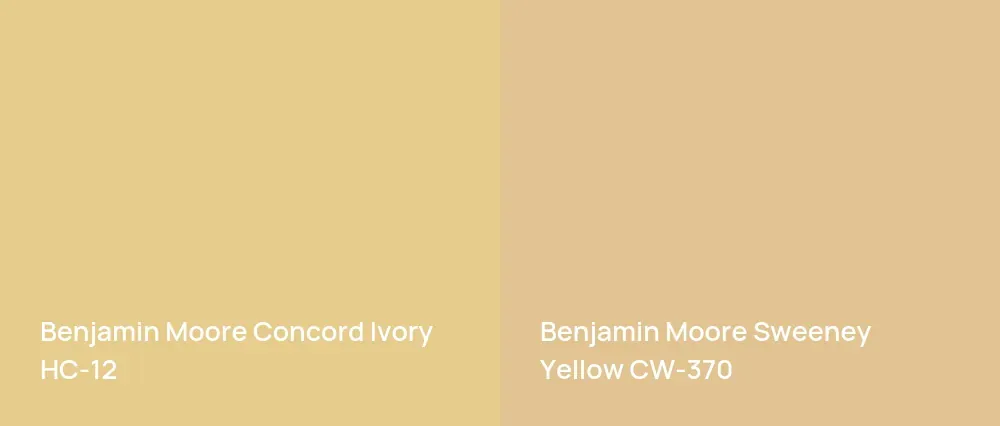 Benjamin Moore Concord Ivory HC-12 vs Benjamin Moore Sweeney Yellow CW-370