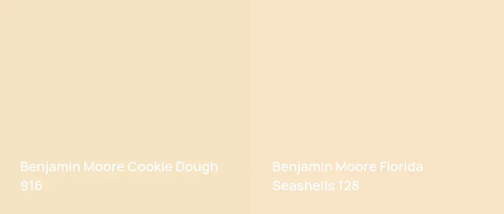 Benjamin Moore Cookie Dough 916 vs Benjamin Moore Florida Seashells 128