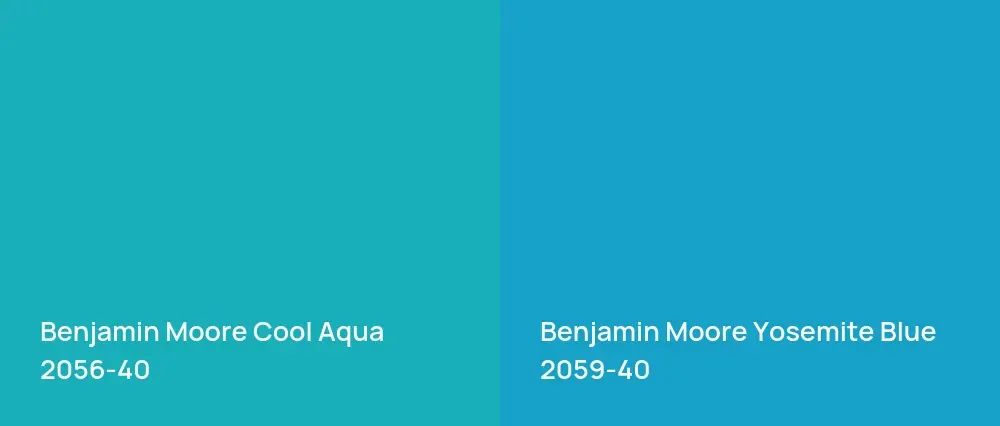 Benjamin Moore Cool Aqua 2056-40 vs Benjamin Moore Yosemite Blue 2059-40