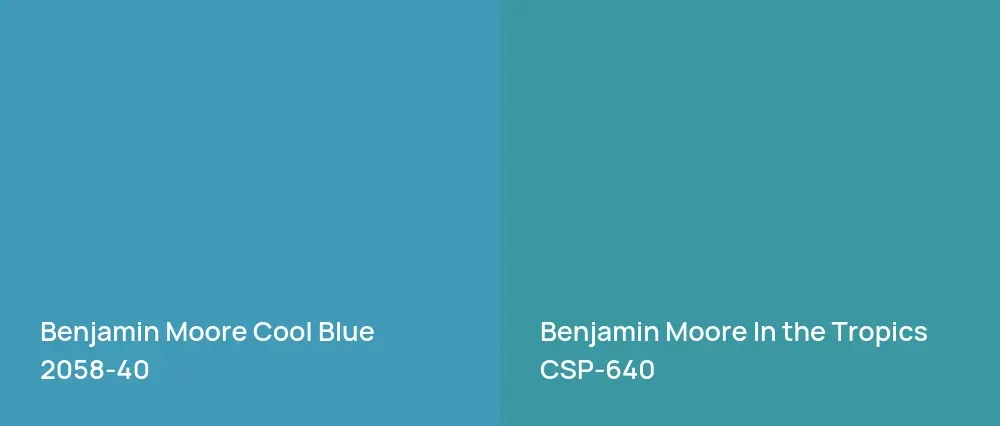 Benjamin Moore Cool Blue 2058-40 vs Benjamin Moore In the Tropics CSP-640