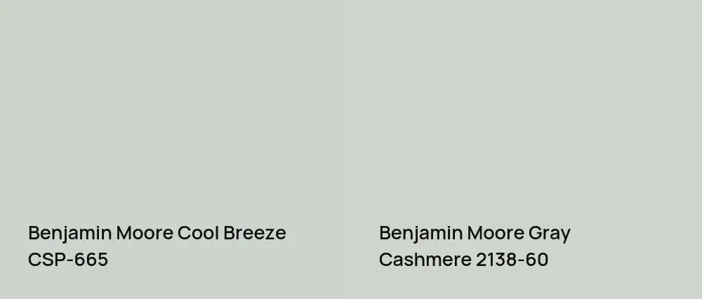 Benjamin Moore Cool Breeze CSP-665 vs Benjamin Moore Gray Cashmere 2138-60