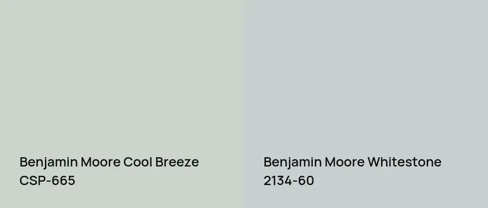 Benjamin Moore Cool Breeze CSP-665 vs Benjamin Moore Whitestone 2134-60