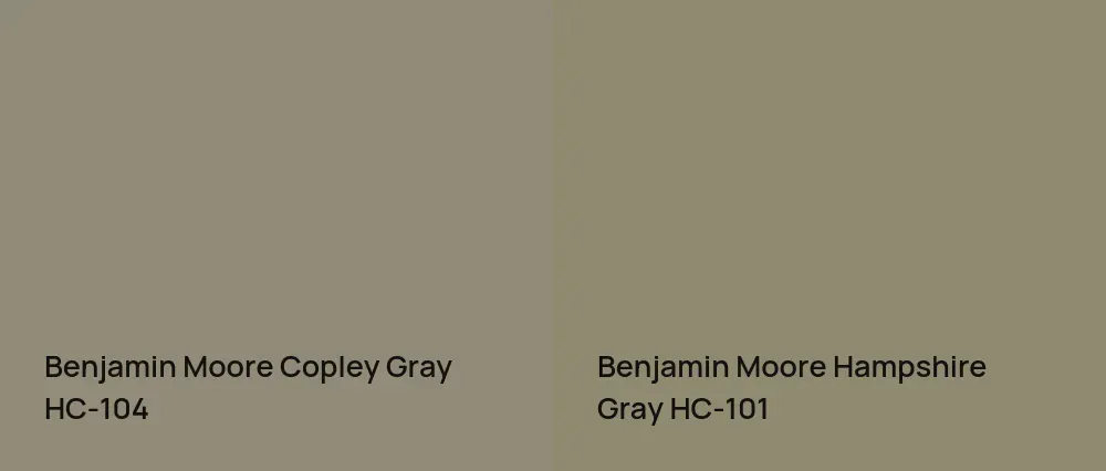 Benjamin Moore Copley Gray HC-104 vs Benjamin Moore Hampshire Gray HC-101