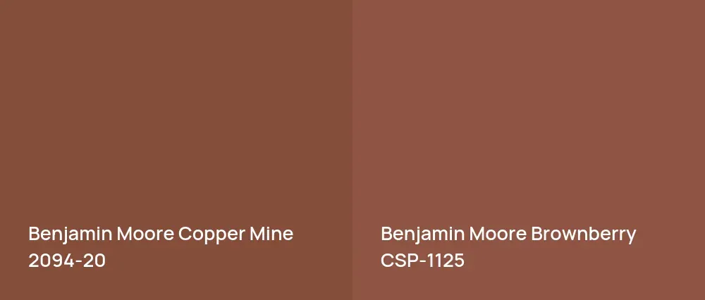 Benjamin Moore Copper Mine 2094-20 vs Benjamin Moore Brownberry CSP-1125