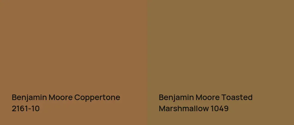 Benjamin Moore Coppertone 2161-10 vs Benjamin Moore Toasted Marshmallow 1049