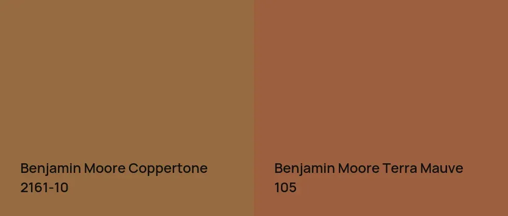 Benjamin Moore Coppertone 2161-10 vs Benjamin Moore Terra Mauve 105