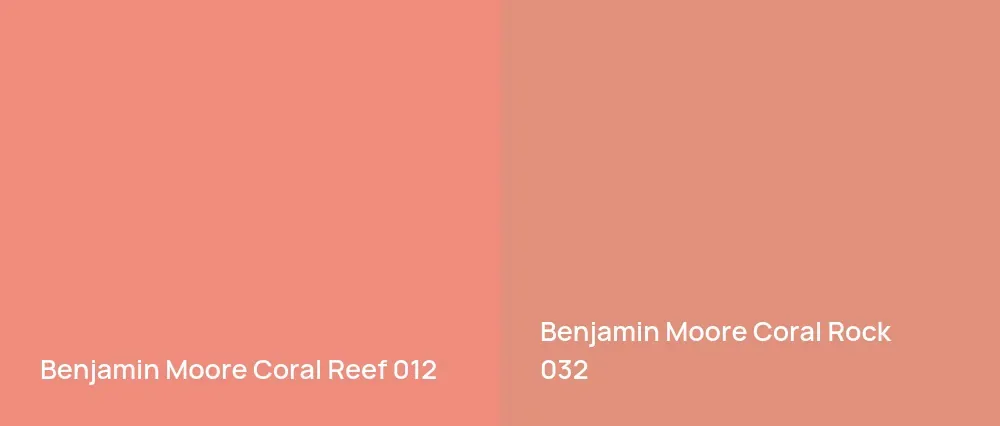 Benjamin Moore Coral Reef 012 vs Benjamin Moore Coral Rock 032