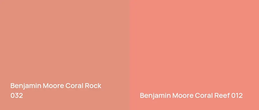 Benjamin Moore Coral Rock 032 vs Benjamin Moore Coral Reef 012