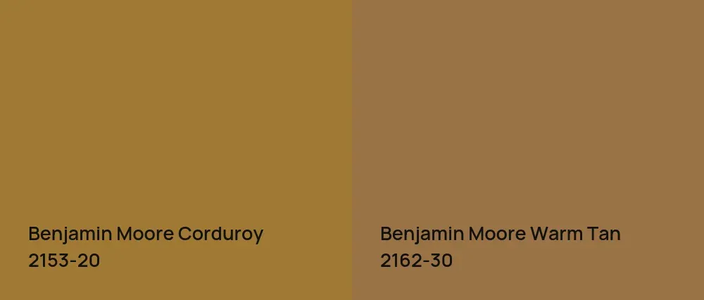 Benjamin Moore Corduroy 2153-20 vs Benjamin Moore Warm Tan 2162-30
