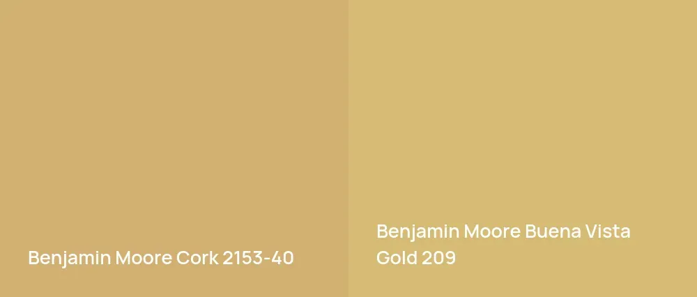 Benjamin Moore Cork 2153-40 vs Benjamin Moore Buena Vista Gold 209
