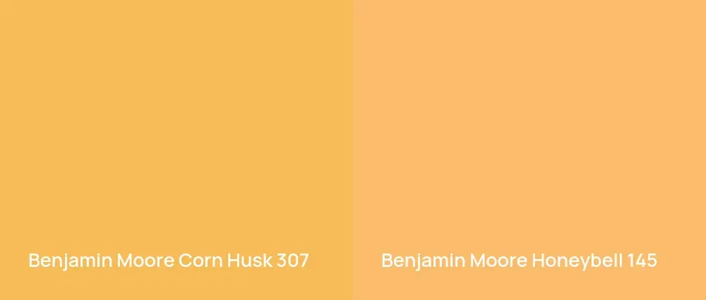 Benjamin Moore Corn Husk 307 vs Benjamin Moore Honeybell 145