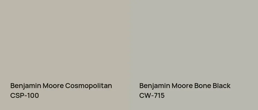 Benjamin Moore Cosmopolitan CSP-100 vs Benjamin Moore Bone Black CW-715