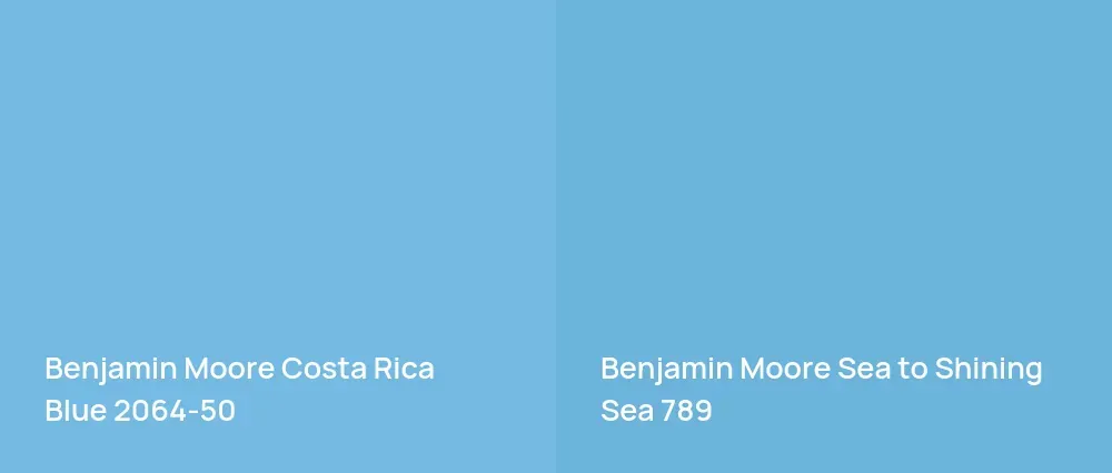 Benjamin Moore Costa Rica Blue 2064-50 vs Benjamin Moore Sea to Shining Sea 789