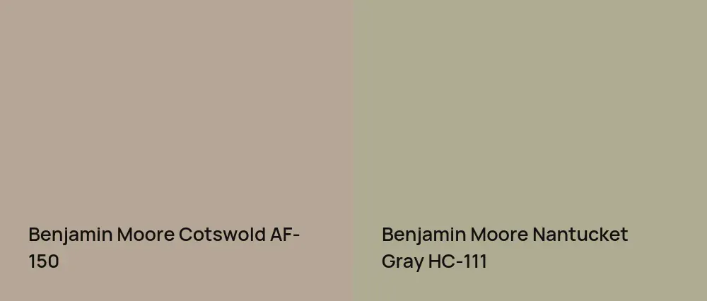 Benjamin Moore Cotswold AF-150 vs Benjamin Moore Nantucket Gray HC-111