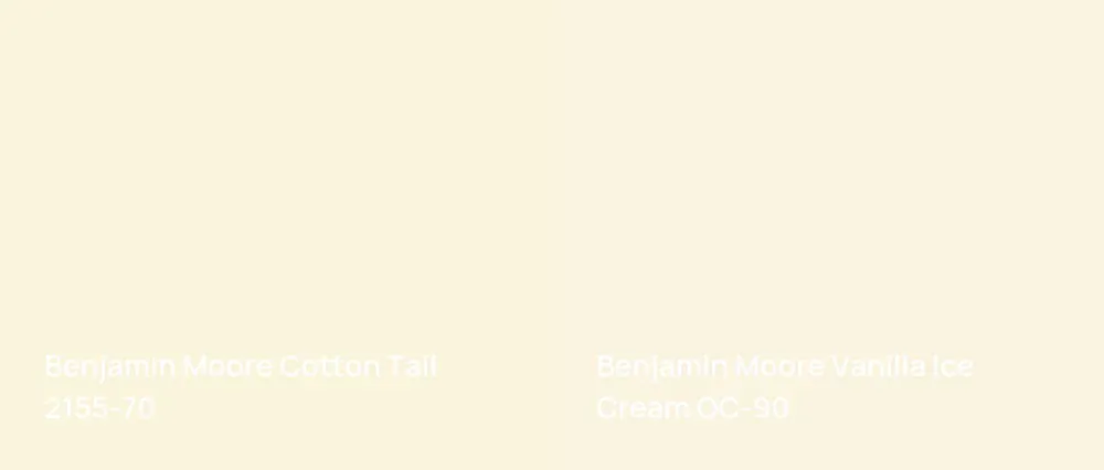 Benjamin Moore Cotton Tail 2155-70 vs Benjamin Moore Vanilla Ice Cream OC-90