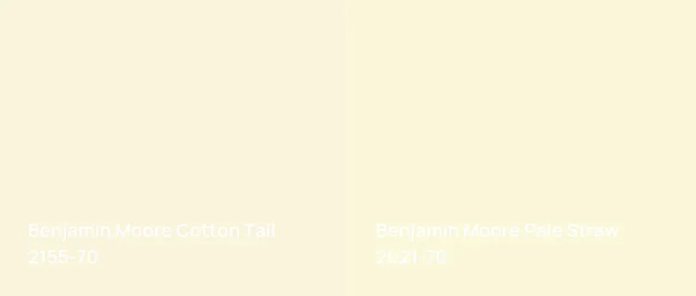 Benjamin Moore Cotton Tail 2155-70 vs Benjamin Moore Pale Straw 2021-70