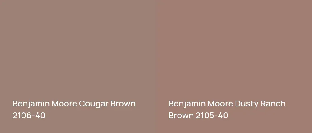 Benjamin Moore Cougar Brown 2106-40 vs Benjamin Moore Dusty Ranch Brown 2105-40