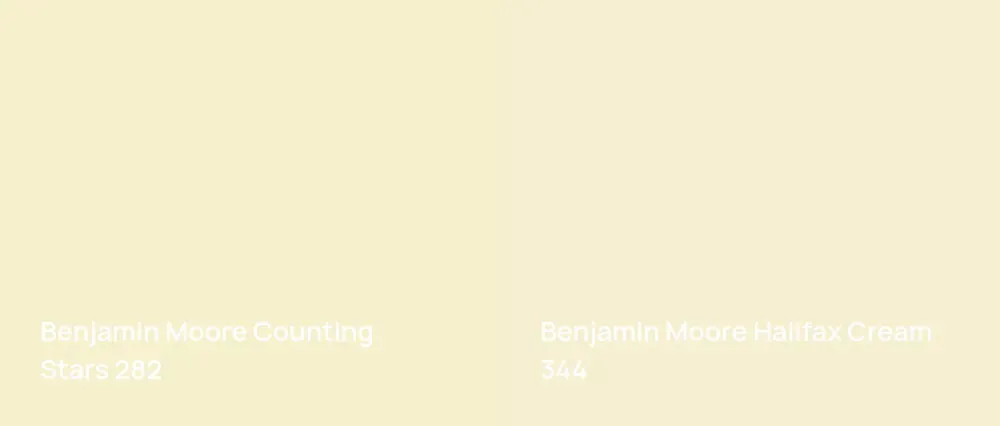 Benjamin Moore Counting Stars 282 vs Benjamin Moore Halifax Cream 344