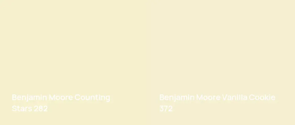 Benjamin Moore Counting Stars 282 vs Benjamin Moore Vanilla Cookie 372