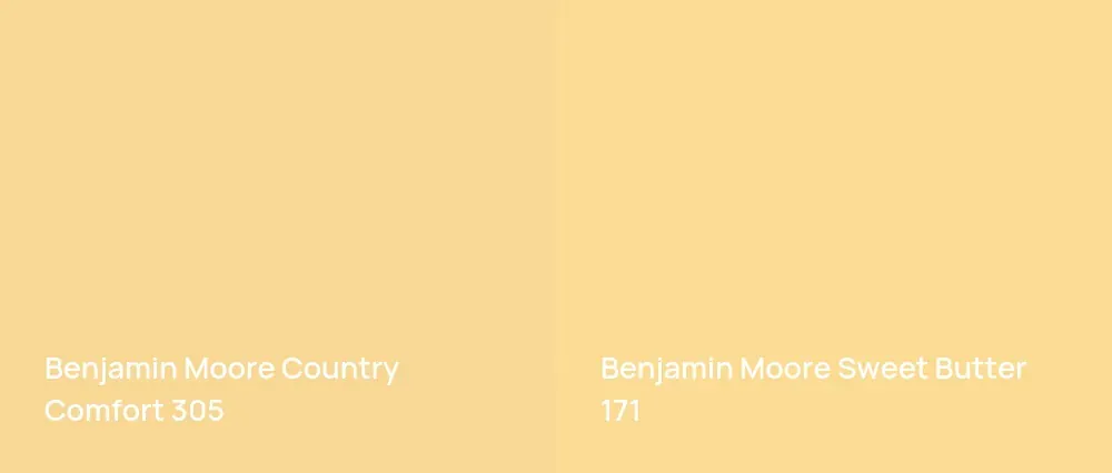 Benjamin Moore Country Comfort 305 vs Benjamin Moore Sweet Butter 171