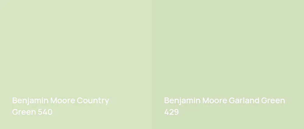 Benjamin Moore Country Green 540 vs Benjamin Moore Garland Green 429