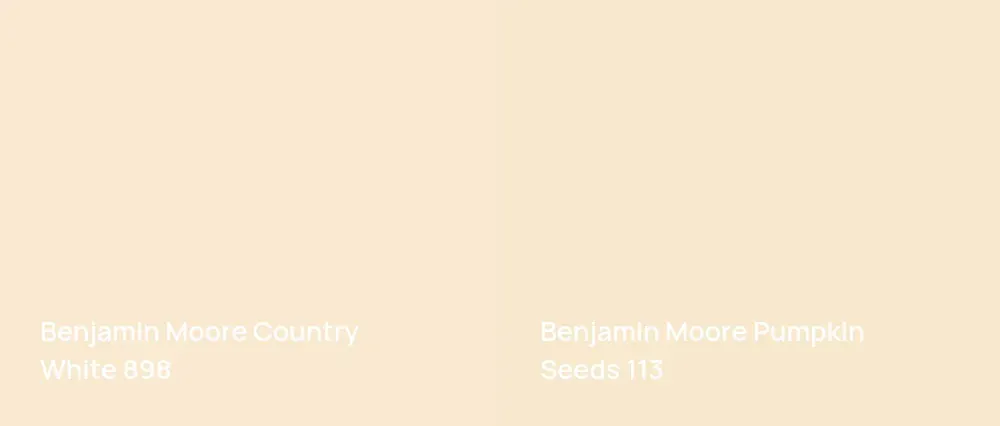 Benjamin Moore Country White 898 vs Benjamin Moore Pumpkin Seeds 113