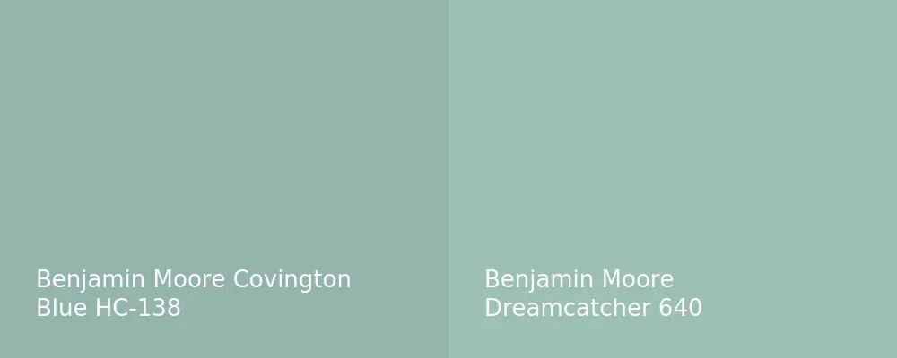 Benjamin Moore Covington Blue HC-138 vs Benjamin Moore Dreamcatcher 640