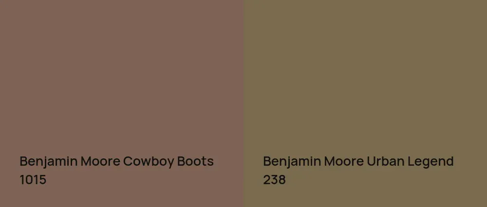 Benjamin Moore Cowboy Boots 1015 vs Benjamin Moore Urban Legend 238
