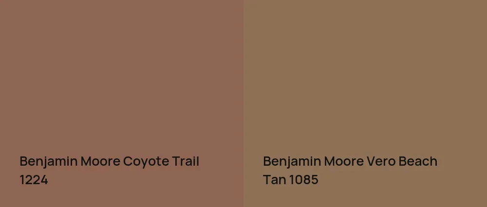 Benjamin Moore Coyote Trail 1224 vs Benjamin Moore Vero Beach Tan 1085