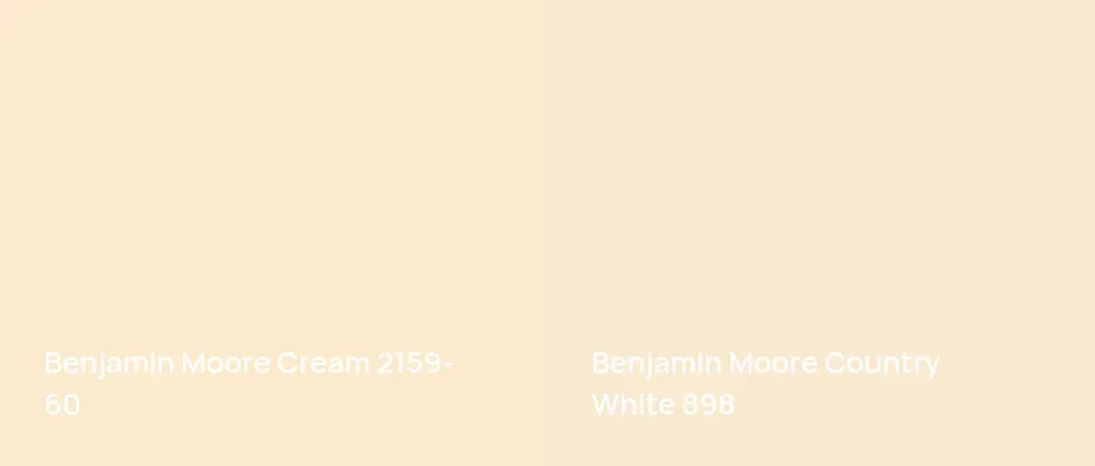 Benjamin Moore Cream 2159-60 vs Benjamin Moore Country White 898
