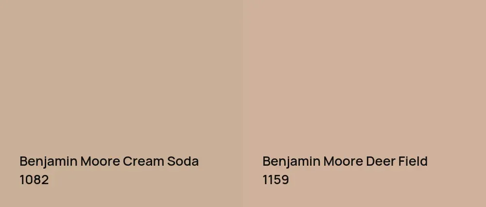 Benjamin Moore Cream Soda 1082 vs Benjamin Moore Deer Field 1159