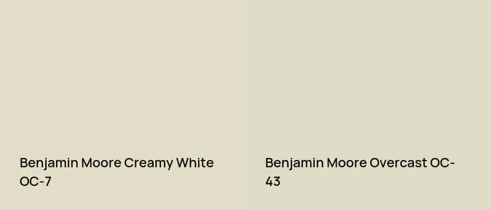 Benjamin Moore Creamy White OC-7 vs Benjamin Moore Overcast OC-43