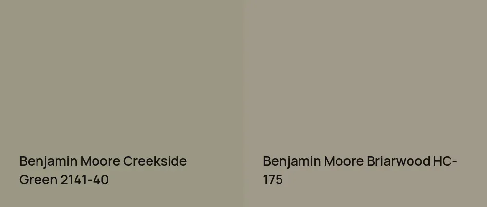 Benjamin Moore Creekside Green 2141-40 vs Benjamin Moore Briarwood HC-175