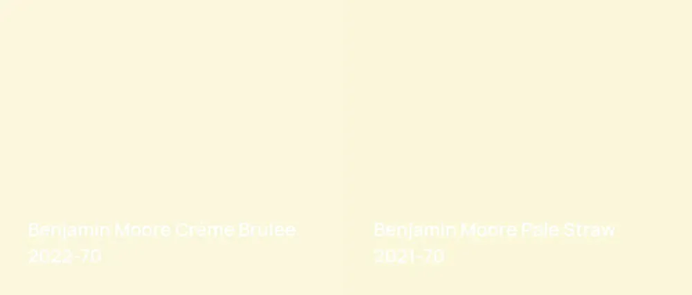 Benjamin Moore Crème Brulee 2022-70 vs Benjamin Moore Pale Straw 2021-70
