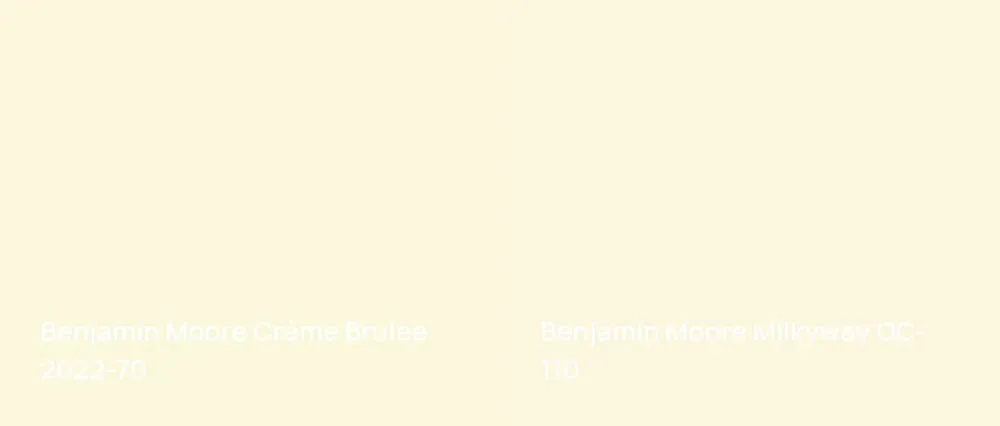 Benjamin Moore Crème Brulee 2022-70 vs Benjamin Moore Milkyway OC-110