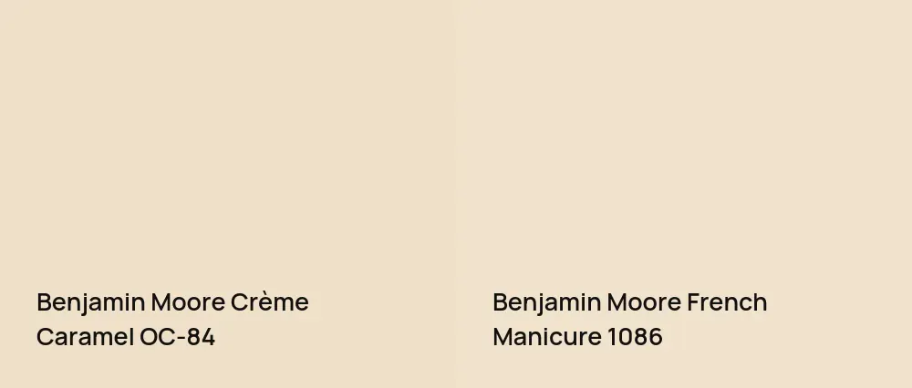 Benjamin Moore Crème Caramel OC-84 vs Benjamin Moore French Manicure 1086