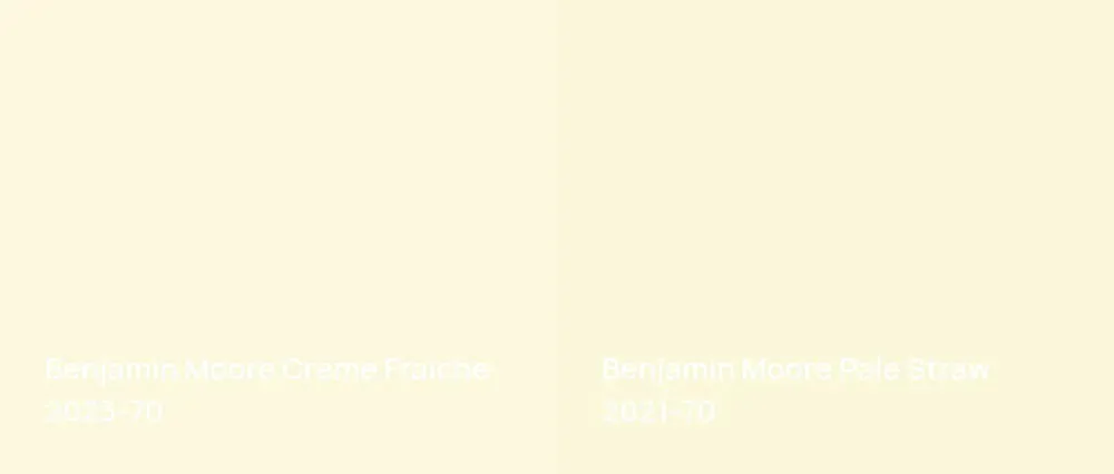 Benjamin Moore Crème Fraiche 2023-70 vs Benjamin Moore Pale Straw 2021-70