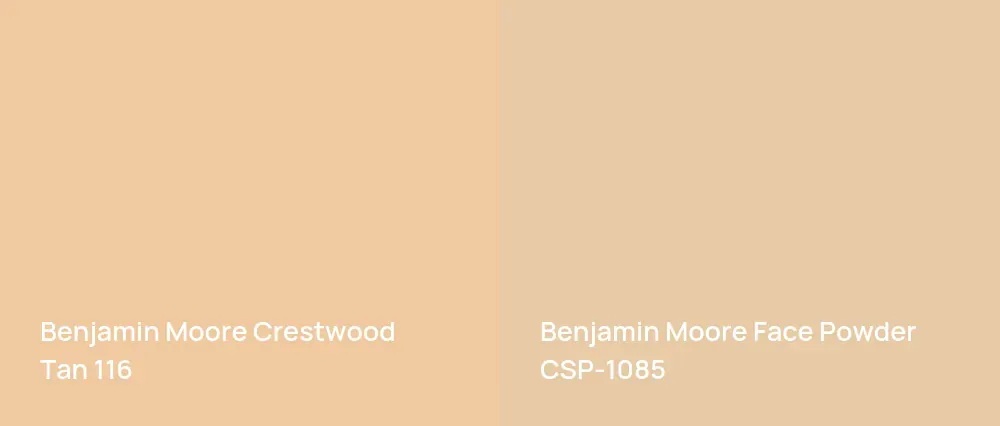 Benjamin Moore Crestwood Tan 116 vs Benjamin Moore Face Powder CSP-1085