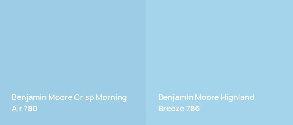 Benjamin Moore Crisp Morning Air 780 vs Benjamin Moore Highland Breeze 786