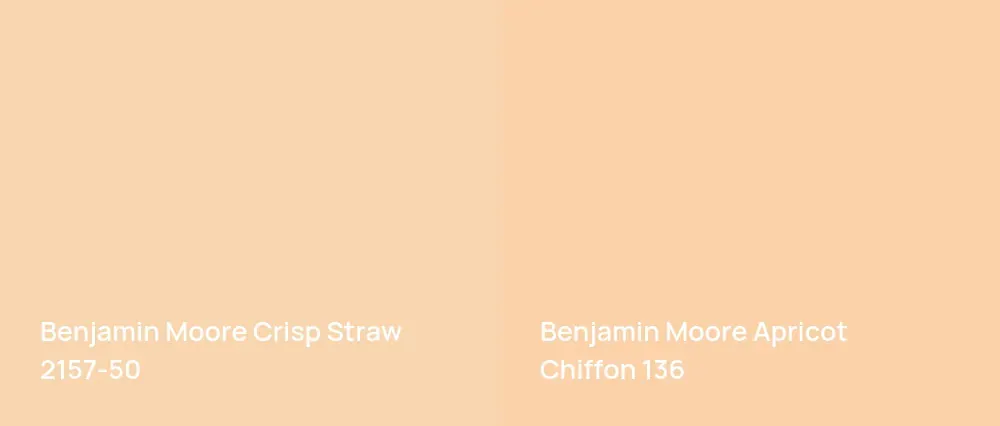 Benjamin Moore Crisp Straw 2157-50 vs Benjamin Moore Apricot Chiffon 136