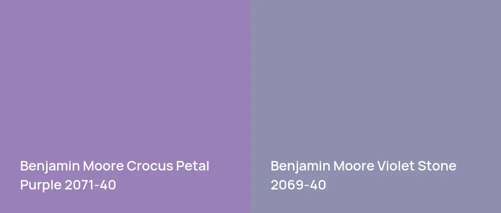 Benjamin Moore Crocus Petal Purple 2071-40 vs Benjamin Moore Violet Stone 2069-40