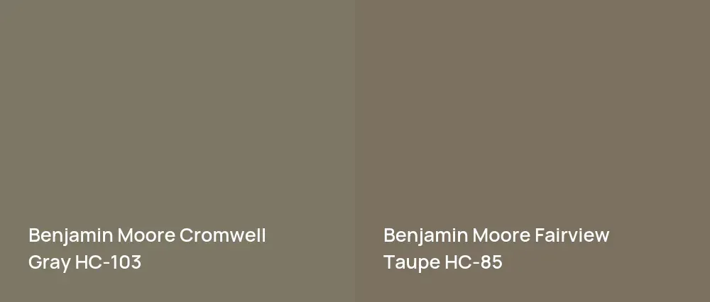 Benjamin Moore Cromwell Gray HC-103 vs Benjamin Moore Fairview Taupe HC-85