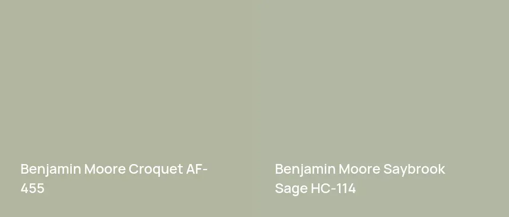 Benjamin Moore Croquet AF-455 vs Benjamin Moore Saybrook Sage HC-114