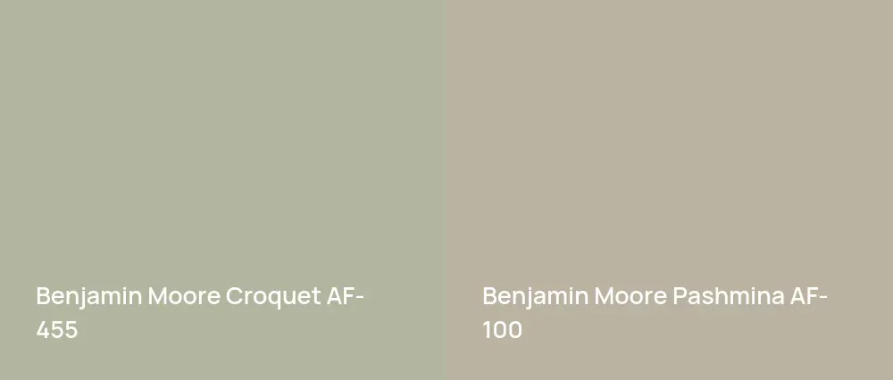 Benjamin Moore Croquet AF-455 vs Benjamin Moore Pashmina AF-100