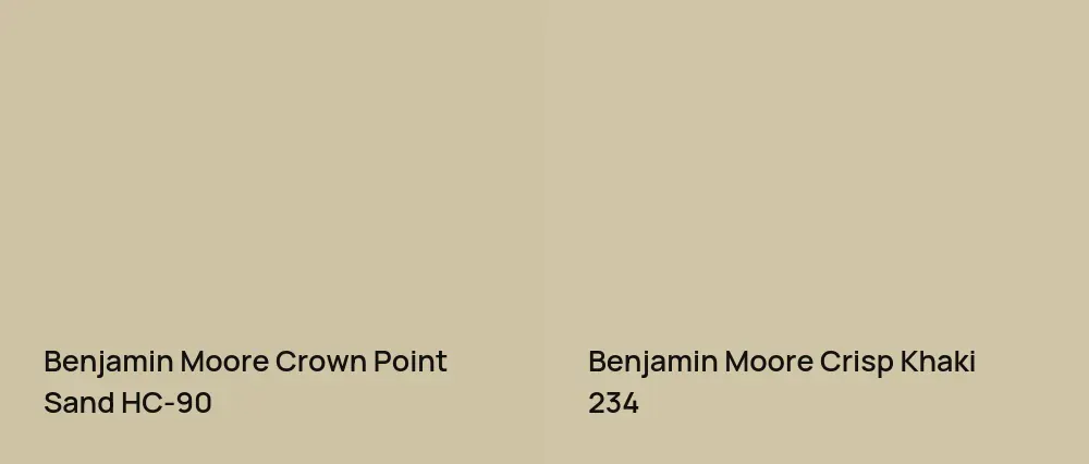 Benjamin Moore Crown Point Sand HC-90 vs Benjamin Moore Crisp Khaki 234
